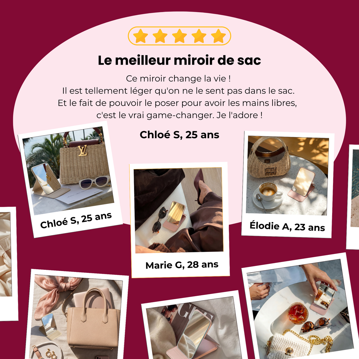 Miroir de sac modulable